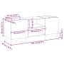 Mueble discos madera contrachapada blanco brillo 121x38x48 cm