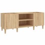 Mueble para discos de madera de roble Sonoma 121x38x48 cm