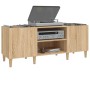 Mueble para discos de madera de roble Sonoma 121x38x48 cm