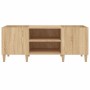 Mueble para discos de madera de roble Sonoma 121x38x48 cm