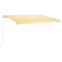 Toldo retráctil manual con LED amarillo y blanco 400x300 cm