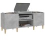 Mueble discos madera contrachapada gris hormigón 121x38x48 cm
