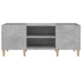 Mueble discos madera contrachapada gris hormigón 121x38x48 cm