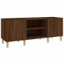 Mueble de discos madera contrachapada roble marrón 121x38x48 cm