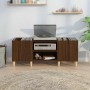 Mueble de discos madera contrachapada roble marrón 121x38x48 cm