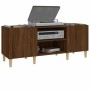 Mueble de discos madera contrachapada roble marrón 121x38x48 cm