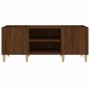 Mueble de discos madera contrachapada roble marrón 121x38x48 cm