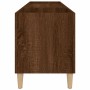 Mueble de discos madera contrachapada roble marrón 121x38x48 cm