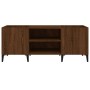 Mueble discos madera contrachapada roble marrón 121x38x48 cm