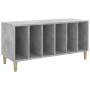 Mueble discos madera contrachapada gris hormigón 100x38x48 cm