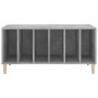 Mueble discos madera contrachapada gris hormigón 100x38x48 cm