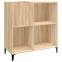 Mueble discos madera contrachapada roble Sonoma 84,5x38x89 cm