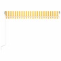 Toldo retráctil automático amarillo y blanco 450x300 cm