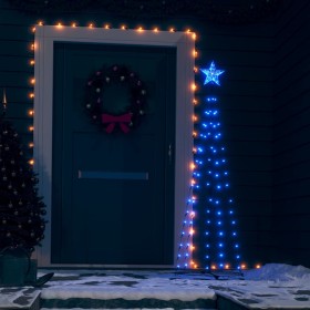 Árbol cono de Navidad 70 LEDs decoración azul 50x120 cm