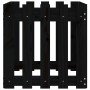 Jardinera diseño de valla madera maciza pino negra 50x50x50 cm