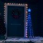Árbol cono de Navidad 84 LEDs decoración azul 50x150 cm
