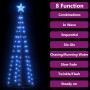 Árbol cono de Navidad 84 LEDs decoración azul 50x150 cm