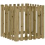 Jardinera diseño de valla madera de pino impregnada 70x70x70 cm en Maceteros y jardineras | Comprar online en Foro24