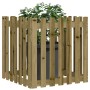 Jardinera diseño de valla madera de pino impregnada 70x70x70 cm en Maceteros y jardineras | Comprar online en Foro24