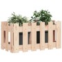 Jardinera con diseño de valla madera maciza de pino 60x30x30 cm en Maceteros y jardineras | Comprar online en Foro24