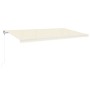 Toldo automático con LED sensor de viento crema 600x300 cm