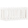 Arriate elevado jardín con valla madera pino blanco 100x50x50cm en Maceteros y jardineras | Comprar online en Foro24
