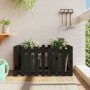 Arriate elevado jardín con valla madera pino negro 100x50x50cm en Maceteros y jardineras | Comprar online en Foro24