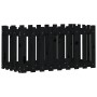 Arriate elevado jardín con valla madera pino negro 100x50x50cm en Maceteros y jardineras | Comprar online en Foro24