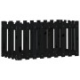 Arriate elevado jardín con valla madera pino negro 100x50x50cm en Maceteros y jardineras | Comprar online en Foro24