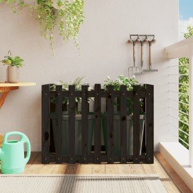 Arriate elevado jardín con valla madera pino negro 100x50x70cm en Maceteros y jardineras | Comprar online en Foro24