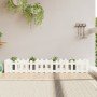 Arriate elevado jardín con valla madera pino blanco 200x30x30cm en Maceteros y jardineras | Comprar online en Foro24