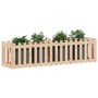 Arriate elevado jardín con valla madera maciza pino 200x50x50cm en Maceteros y jardineras | Comprar online en Foro24