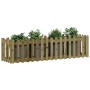 Arriate elevado jardín valla madera impregnada pino 200x50x50cm en Maceteros y jardineras | Comprar online en Foro24