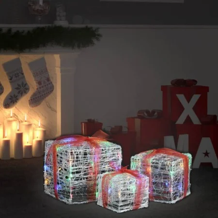 Caja decorativa de regalo Navidad acrílico 3 pzas de colores de vidaXL, Luces de Navidad - Ref: Foro24-328793, Precio: 46,09 ...