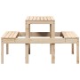 Mesa de picnic madera maciza de pino 110x134x75 cm