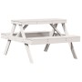 Mesa de pícnic madera maciza de pino blanco 105x134x75 cm