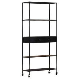 Rough mango wood and iron shelf 80x35x180 cm by vidaXL, Bookcases and shelves - Ref: Foro24-323734, Price: 146,07 €, Discount: %