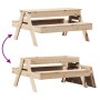 Mesa de pícnic con arenero para niños madera maciza de pino