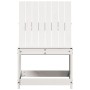 Silla de jardín madera maciza de pino blanco 50,5x55x77 cm