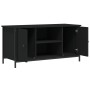 Mueble para TV madera contrachapada negro 100x40x50 cm