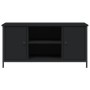 Mueble para TV madera contrachapada negro 100x40x50 cm