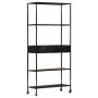 Raue Mangoholz- und Eisenregal 80x35x180 cm von vidaXL, Bücherregale und Regale - Ref: Foro24-323734, Preis: 146,07 €, Rabatt: %