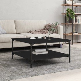 Mesa de centro madera de ingeniería negro 80x80x40 cm Mesa de centro madera de ingeniería negro 80x80x40 cm
