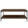 Mesa de centro madera de ingeniería marrón roble 100x100x40 cm