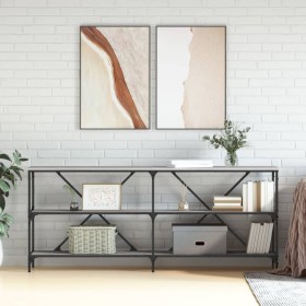 Mesa consola hierro y madera ingeniería gris Sonoma 180x30x75cm Mesa consola hierro y madera ingeniería gris Sonoma 180x30x75cm