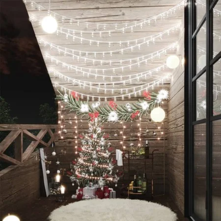 Globus-Lichterkette 8 Funktionen 200 kaltweiße LEDs 20 m von vidaXL, Weihnachtsbeleuchtung - Ref: Foro24-328811, Preis: 25,24...