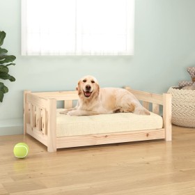 Cama para perros 75,5x55,5x28 cm Madera maciza de pino Cama para perros 75,5x55,5x28 cm Madera maciza de pino