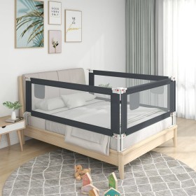 Barandilla de seguridad cama de niño gris oscuro tela 200x25 cm