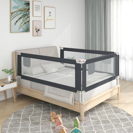 Barandilla de seguridad cama de niño gris oscuro tela 190x25 cm