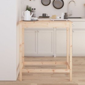 Mesa alta de bar madera maciza de pino 100x50x110 cm